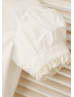 Short Sleeves Ivory Cotton Tulle Flower Girl Dress